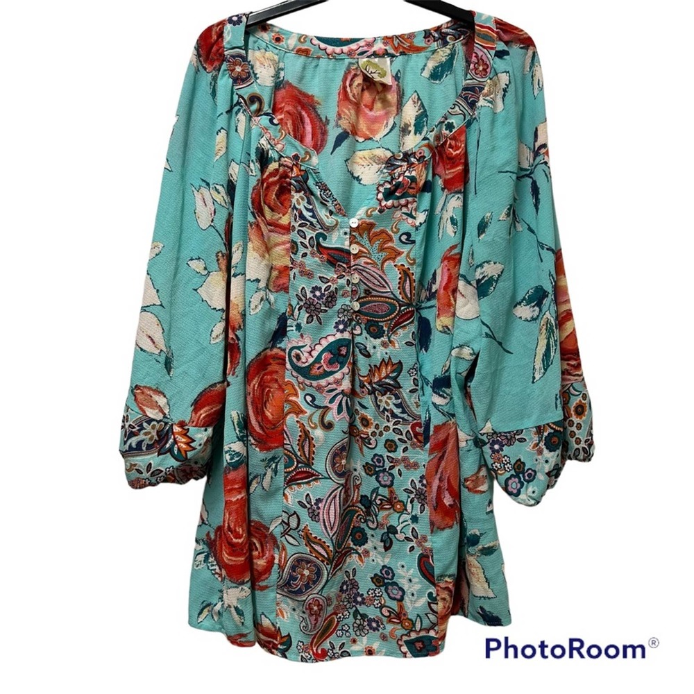 Fig and Flower Anthropology Floral Print Blouse